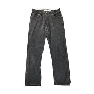 Levis 505 Regular Fit Jeans W36 L32 Black Denim Mens 100% Cotton